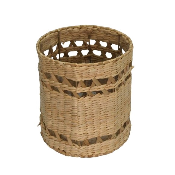 Handwoven Natural Wicker Seagrass Wastebasket Plant Cache Storage - Picture 5 of 7